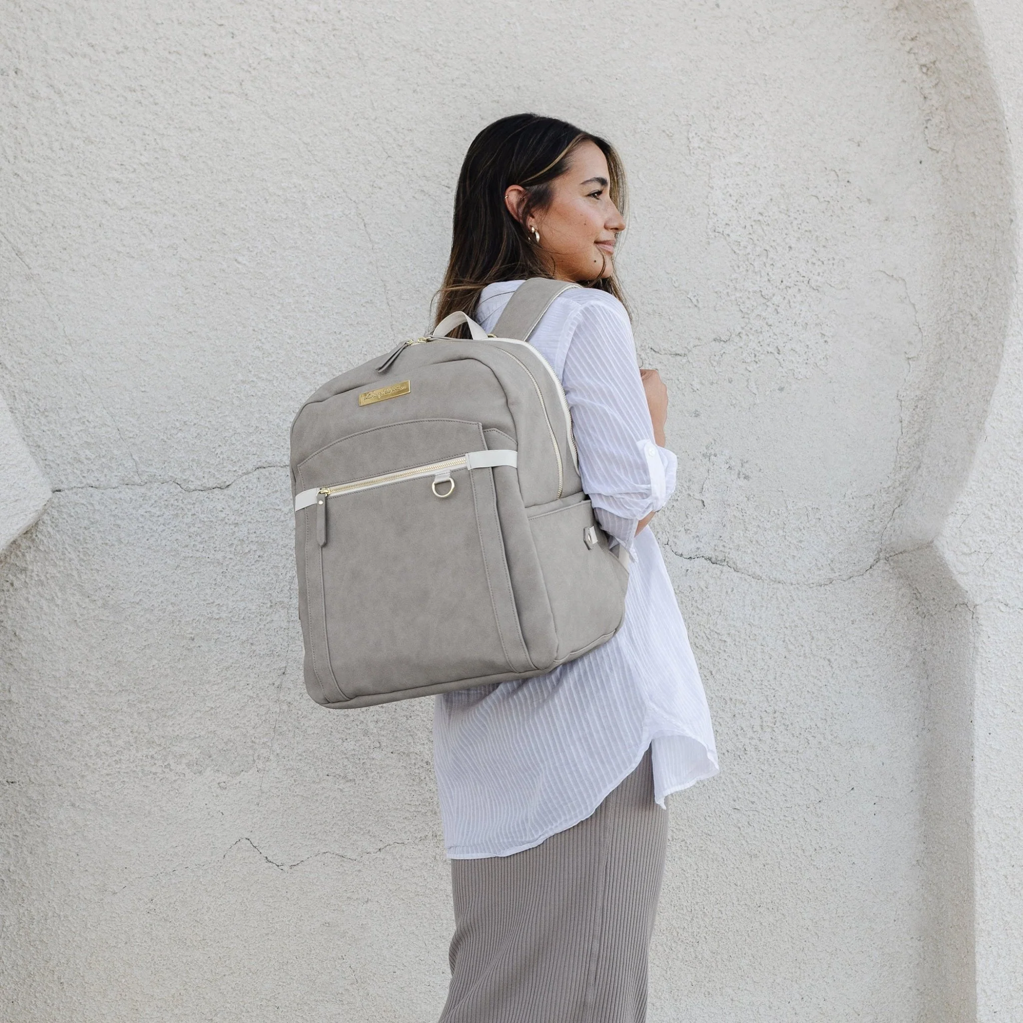 2-in-1 Provisions Backpack in Grey Matte Leatherette, Deluxe Kit & Stroller Clips Bundle - Image 3