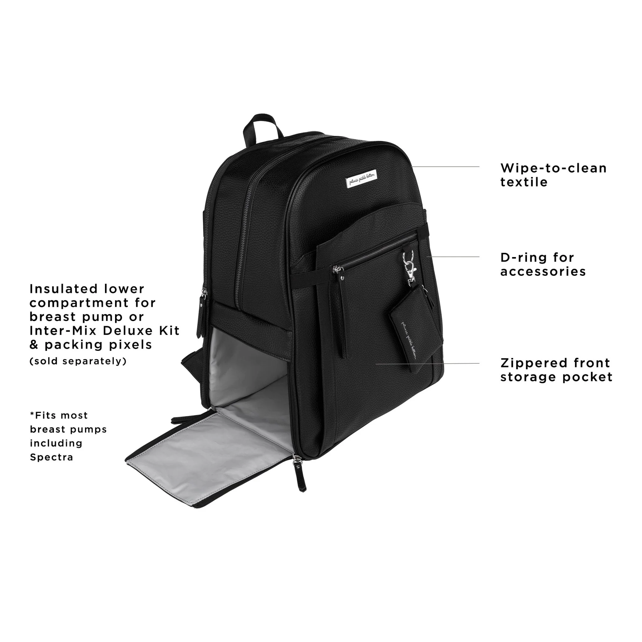 2-in-1 Provisions Breast Pump & Diaper Bag Backpack in Ebony - Image 3