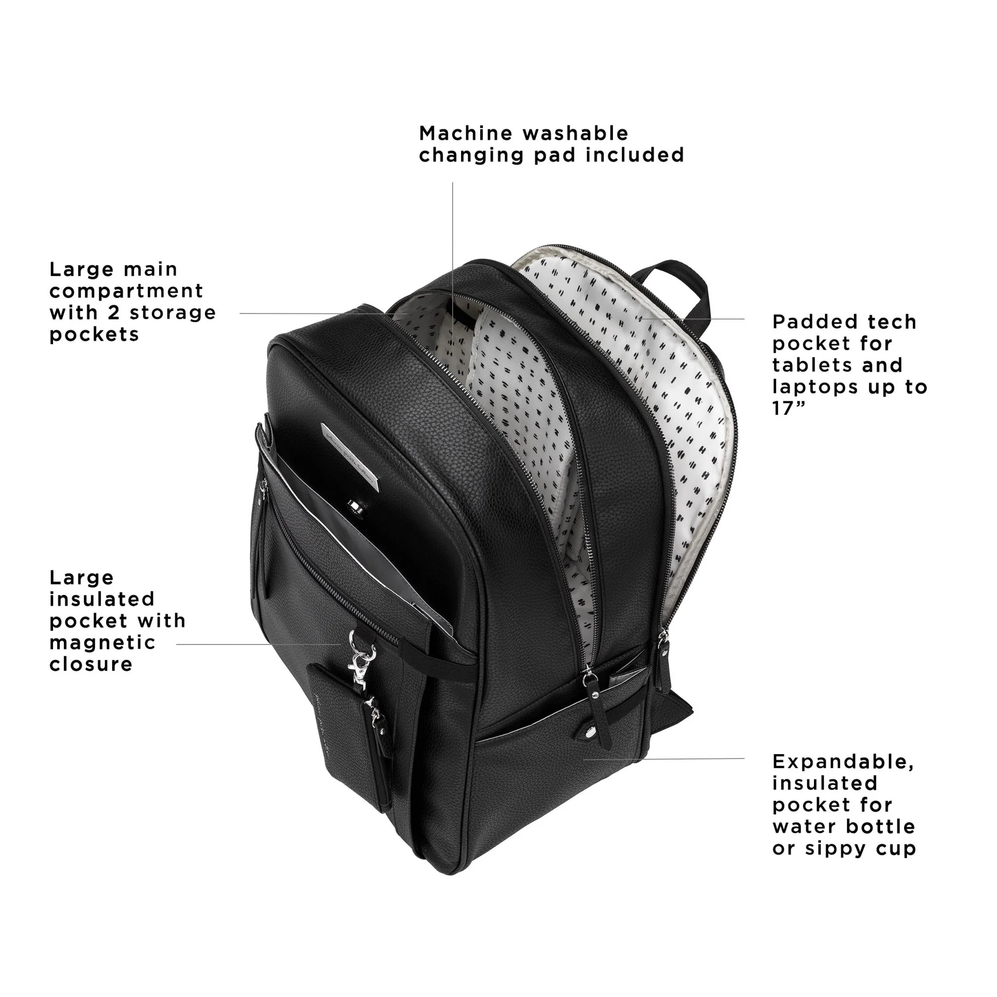 2-in-1 Provisions Breast Pump & Diaper Bag Backpack in Ebony - Image 4