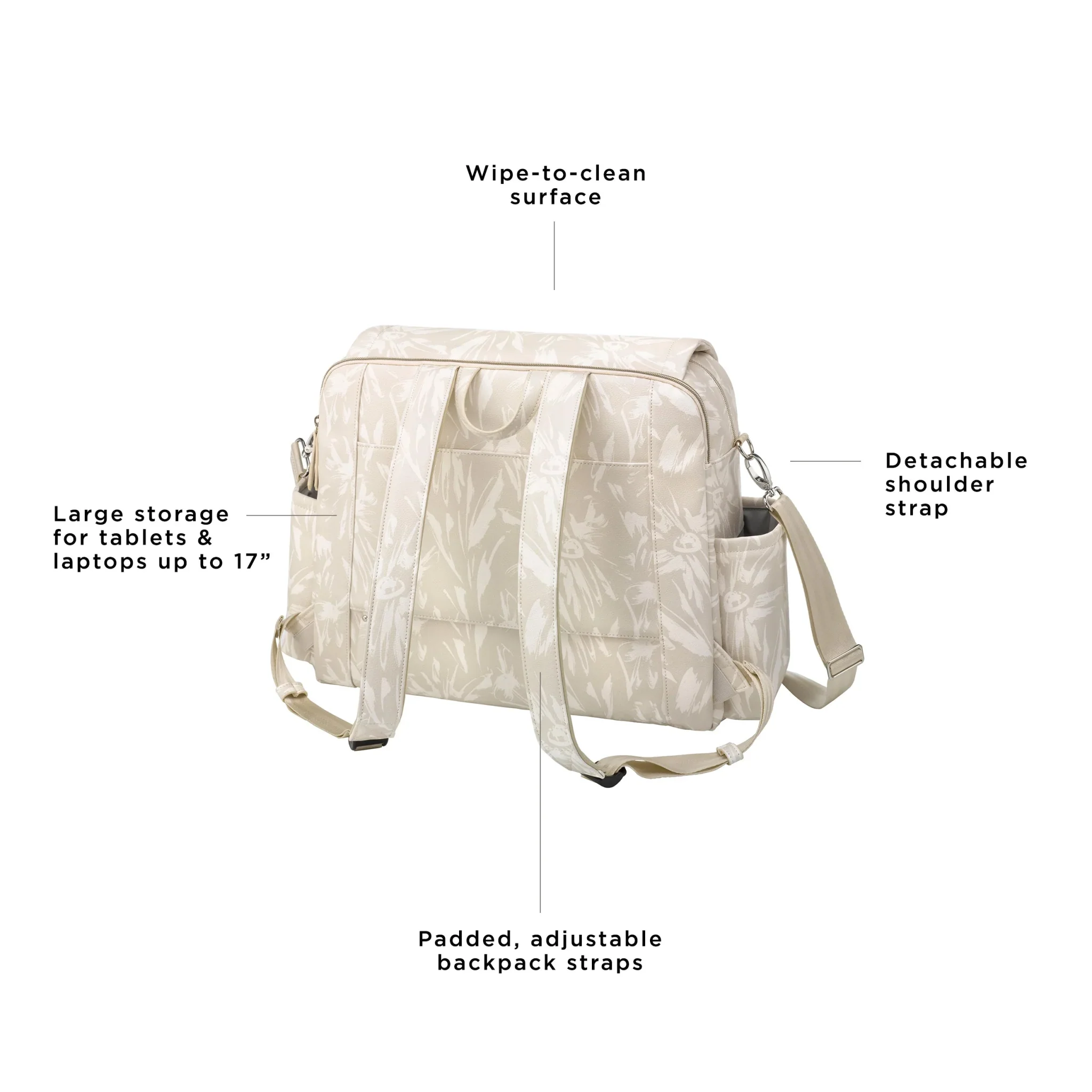 Boxy Backpack Deluxe in Linen Blossoms - Image 4