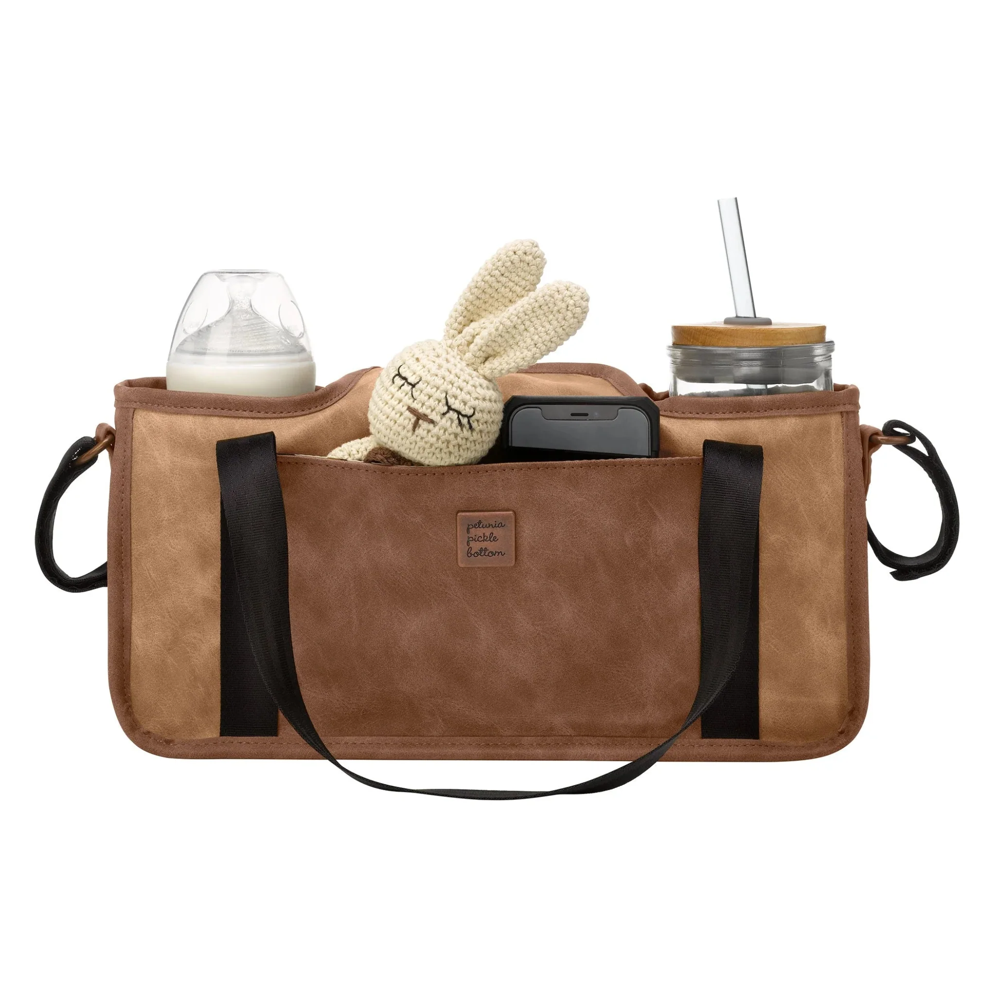 Boxy Backpack in Brioche, Tandem Tote, Wander Stroller Caddy & Stroller Clips Bundle - Image 7