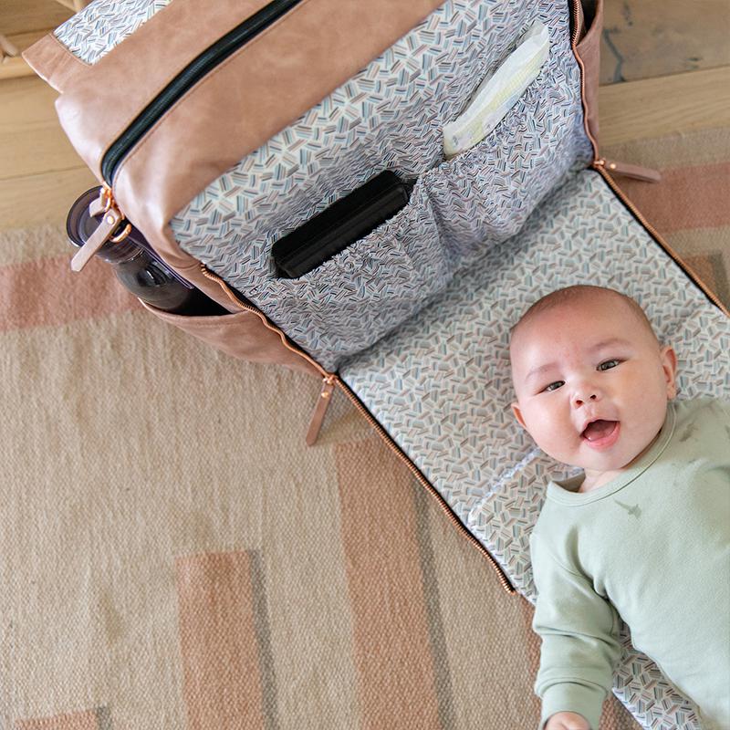 Boxy Backpack in Dusty Rose Matte Leatherette - Image 6