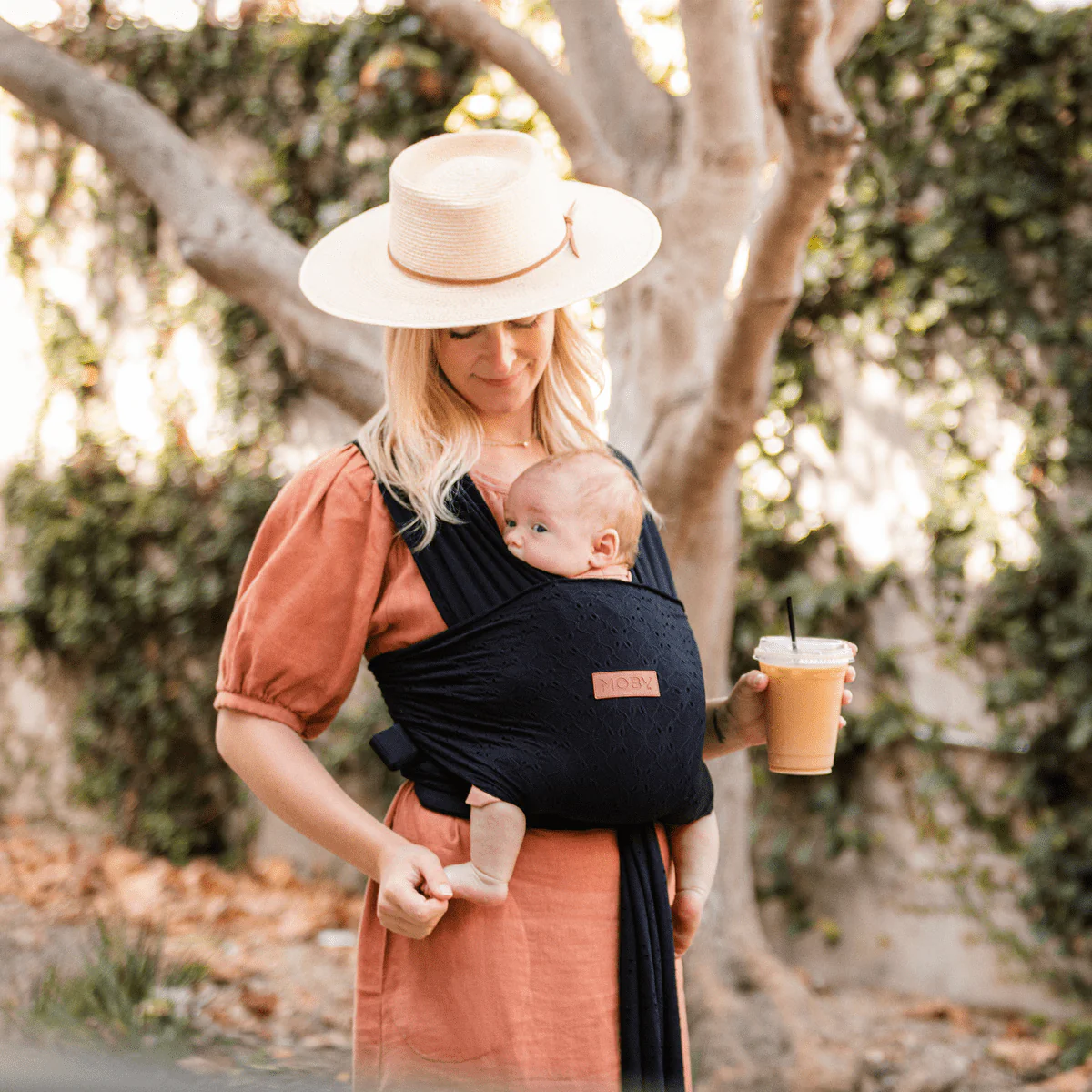 Petunia Pickle Bottom x MOBY Easy Wrap Carrier in Black Eyelet - Image 8