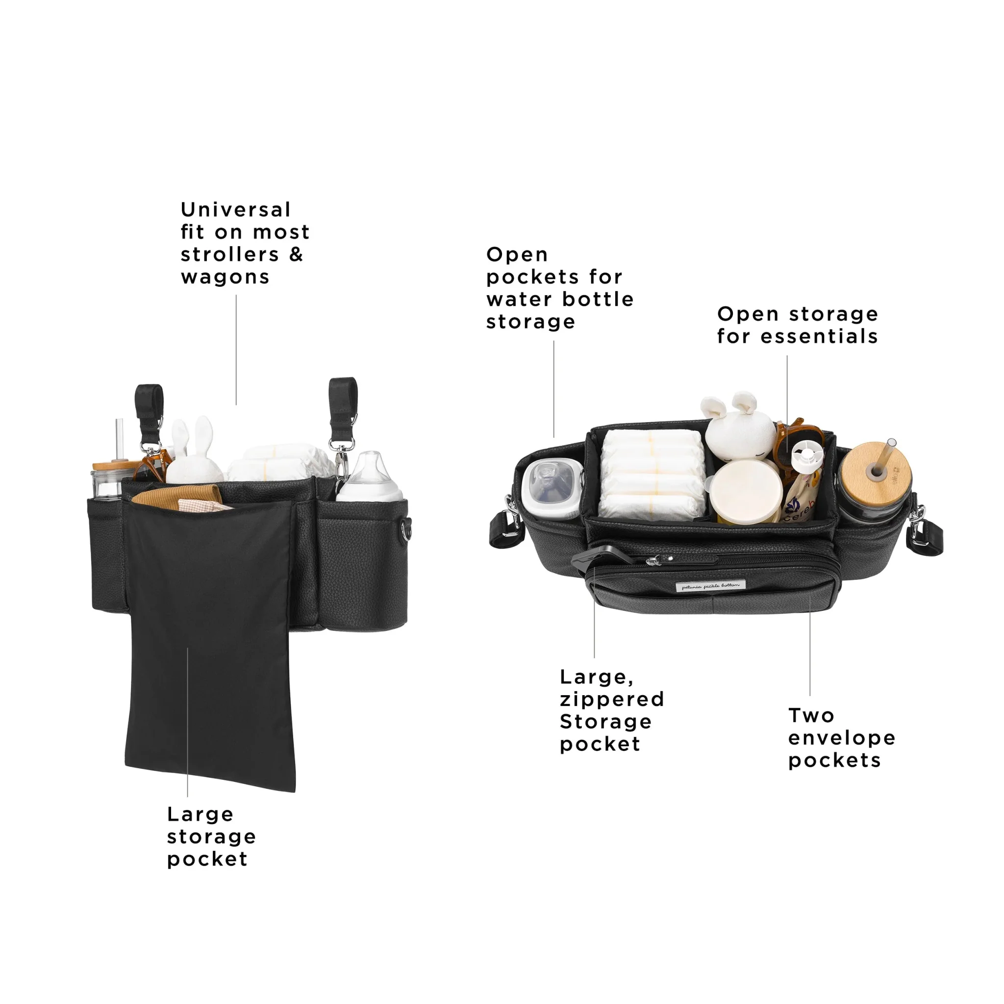 Wander Stroller Caddy Deluxe in Ebony - Image 3